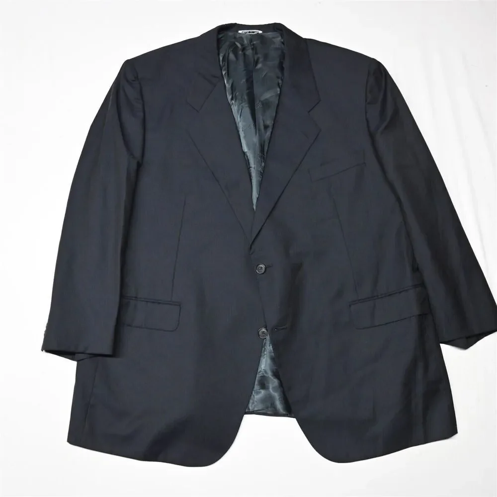 Belvest Stanley‎ Korshak 54R Navy Super 150s Wool Mens Blazer Sport Coat Jacket